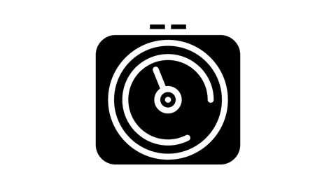 Desk timer kitchen cookware glyph icon animation Stock Footage 326745940