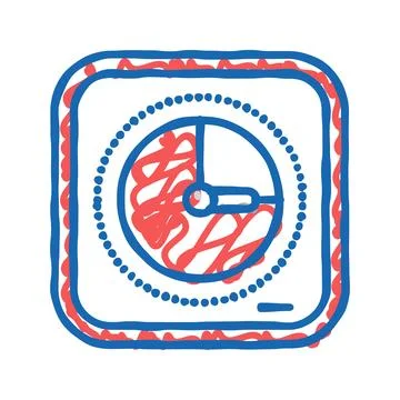 Desk timer kitchen cookware icon doodle illustration Stock Illustration