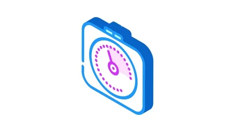 Desk timer kitchen cookware isometric icon animation 動画素材 327293737
