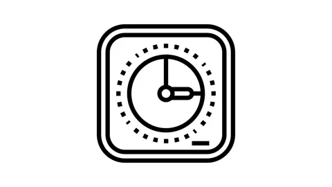 Desk timer kitchen cookware line icon animation Stock Footage 326135916