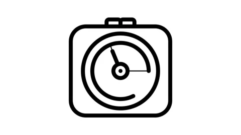 Desk timer kitchen cookware line icon animation Stock Footage 326765201