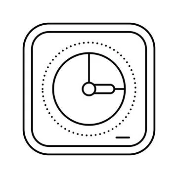 Desk timer kitchen cookware line icon vector illustration Illustrazione stock