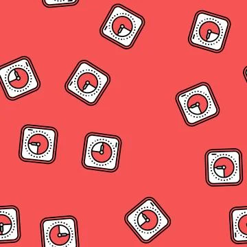 Desk timer kitchen cookware vector seamless pattern イラスト素材