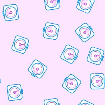 Desk timer kitchen cookware vector seamless pattern Stock Illustration
