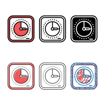 Desk timer minimal kitchen cookware color icon vector Stock Illustration