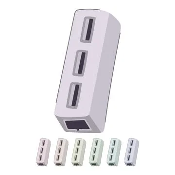 Desk usb hub vector cartoon graphic Illustrazione stock
