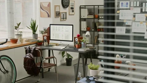 Desk of UX Engineer at Mobile Application Design Startup Stock Footage 327904047
