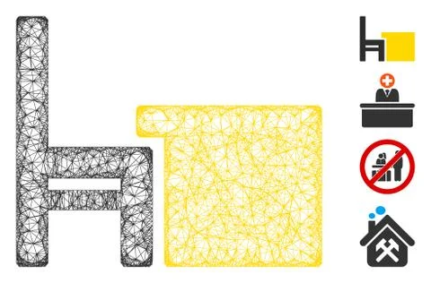 Desk Web Vector Mesh Illustration Stock Illustration