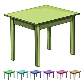 Desk wooden table cartoon vector graphic Stock Illustration