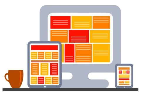 Desk work Stock Illustration