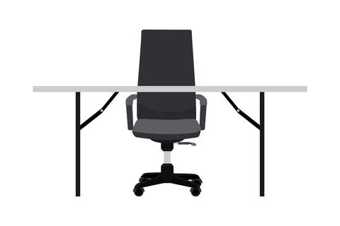 Desk workspace with armchair table Stock Illustration