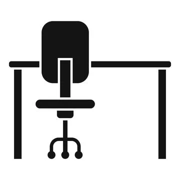 Desk workspace icon simple vector. Office sit Stock Illustration
