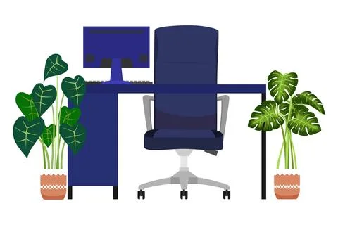 Desk workspace Stock Illustration