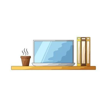 Desk workspace illustration Stock Illustration