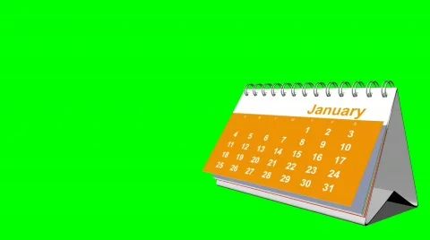 Desk year calendar - keyable  Stock Footage 277262