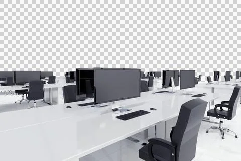 Desks in a open space Stock Illustration