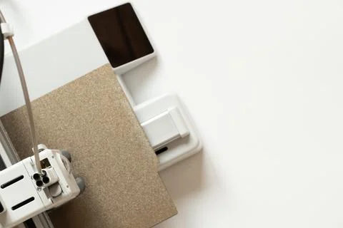 A desktop 3D printer on a white background. Modern technologies for additiv.. Stock Photos