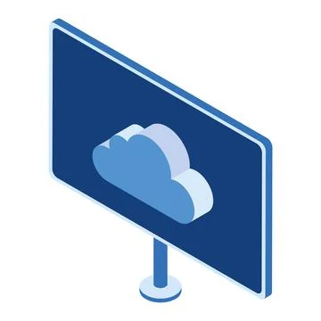 Desktop and cloud computing isometric Illustrazione stock