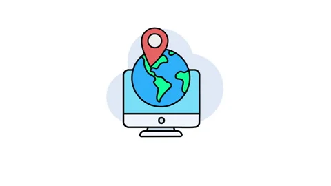 Desktop and globe icon animation. 4K motion animation. Stock Footage 299629691
