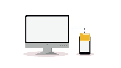 Desktop and smartphone with folder animation 스톡 동영상 224364957