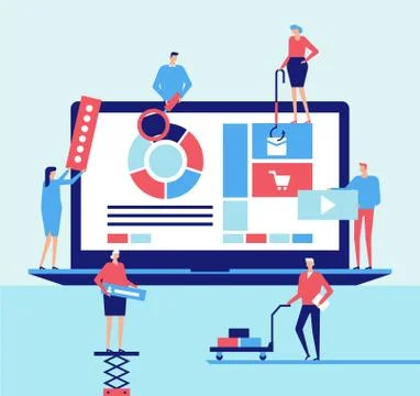 Desktop application - flat design style illustration Stock Illustration