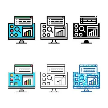 Desktop applications color icon variations vector 库存插图