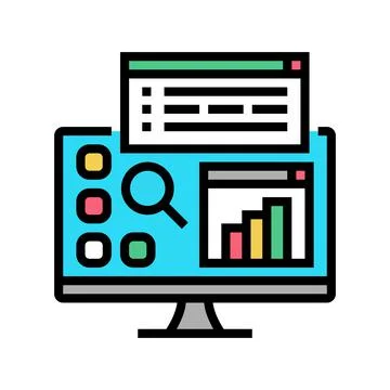 Desktop applications color icon vector illustration Stock Illustration