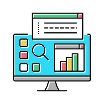 Desktop applications color icon vector illustration Stock Illustration