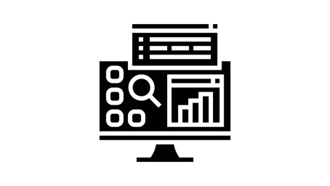 Desktop applications glyph icon animation Video stock 222792333