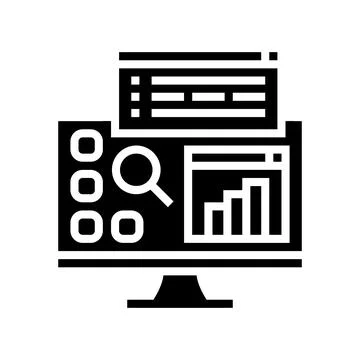 Desktop applications glyph icon vector illustration Illustrazione stock