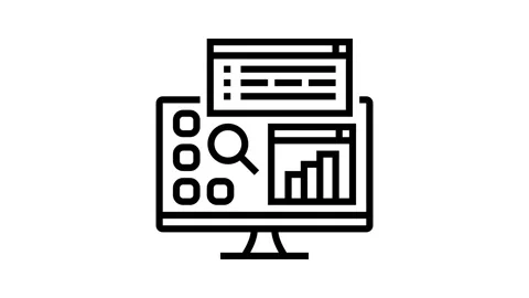 Desktop applications line icon animation Video stock 224288063