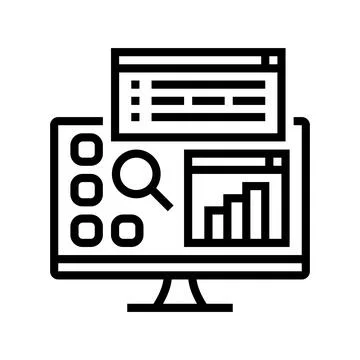 Desktop applications line icon vector illustration Stock Illustration