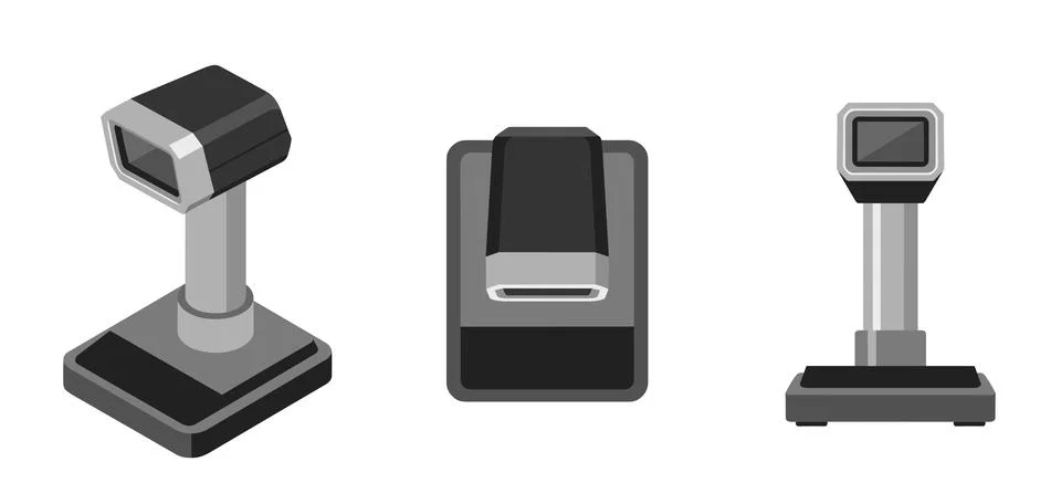 Desktop Barcode Scanner Stock Illustration