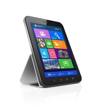 Desktop on black tablet pc computer Stock Illustration