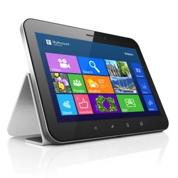 Desktop on black tablet pc computer Stock Illustration