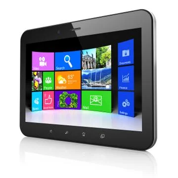 Desktop on black tablet pc computer Illustrazione stock