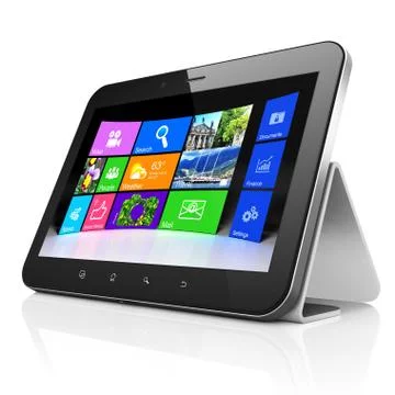 Desktop on black tablet pc computer Stock Illustration