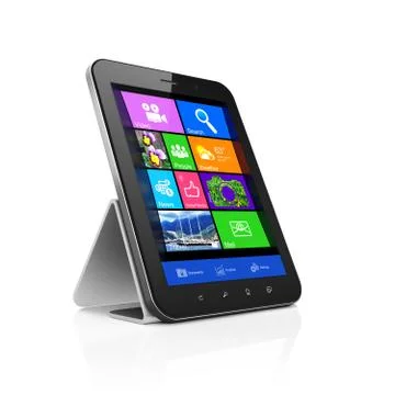 Desktop on black tablet pc computer Illustrazione stock