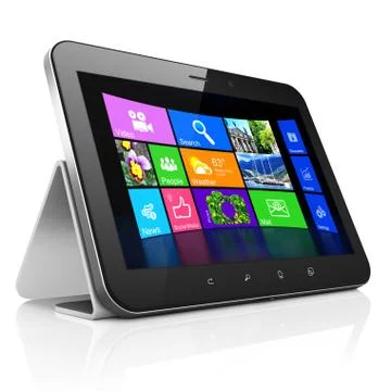 Desktop on black tablet pc computer Illustrazione stock