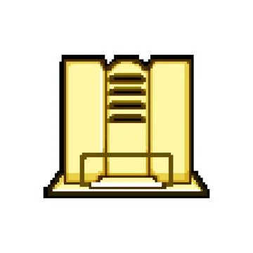 Desktop book reading stand pixel art vector illustration Stock Illustration