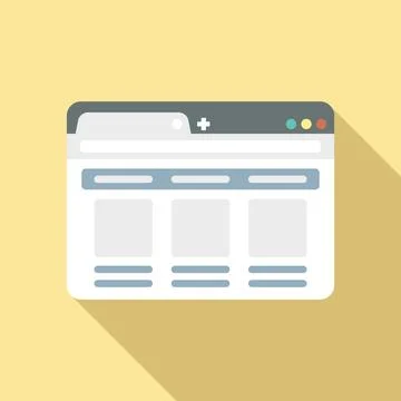 Desktop browser icon flat . Internet computer Stock Illustration