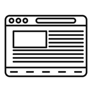 Desktop browser icon outline vector. Internet computer Illustrazione stock