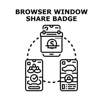 Desktop browser sharing digital content to mobile devices イラスト素材