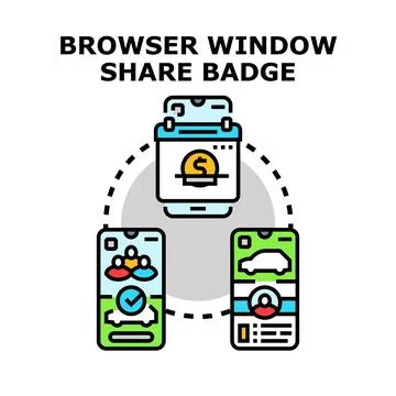 Desktop browser sharing digital content to mobile devices Illustrazione stock