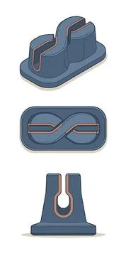 Desktop Cable Clip Stock Illustration