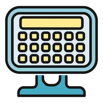Desktop calculator icon for computation and accounting Stock Illustration
