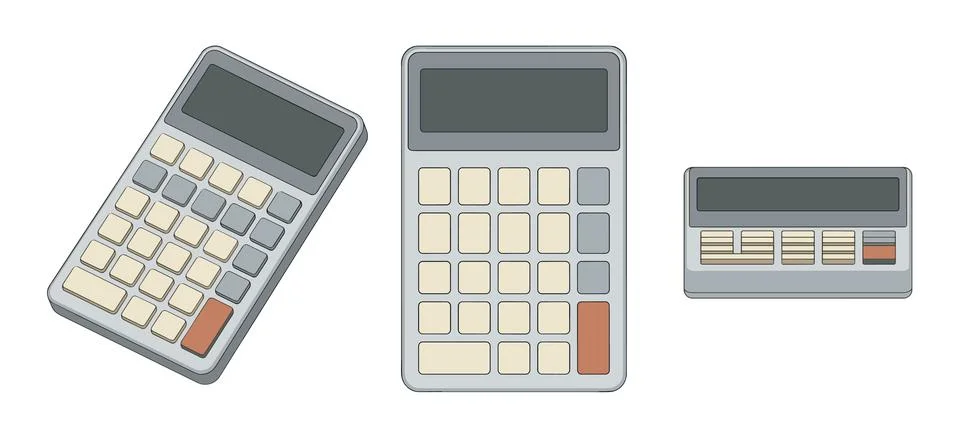 Desktop Calculator Stock Illustration
