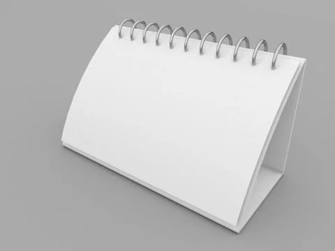 Desktop calendar on a gray background. Stock Illustration