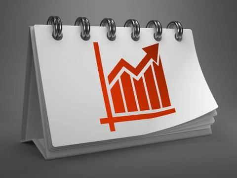 Desktop Calendar with Growth Chart. Stock Illustration