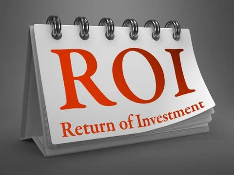 Desktop Calendar with ROI Concept. Stock Illustration